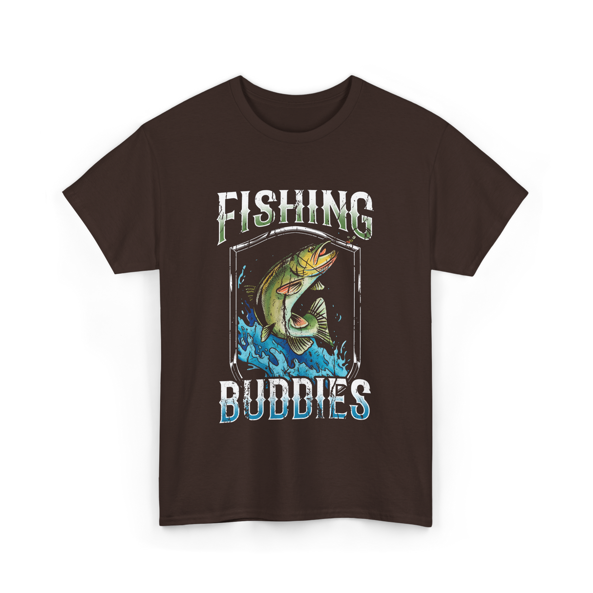 Fishing Buddies Fishing T-Shirt - Dark Chocolate