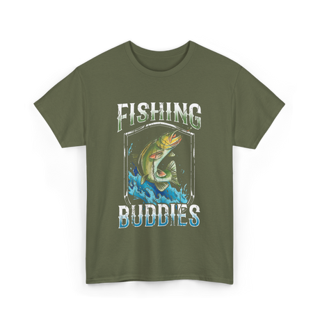 Fishing Buddies Fishing T-Shirt - Military Green