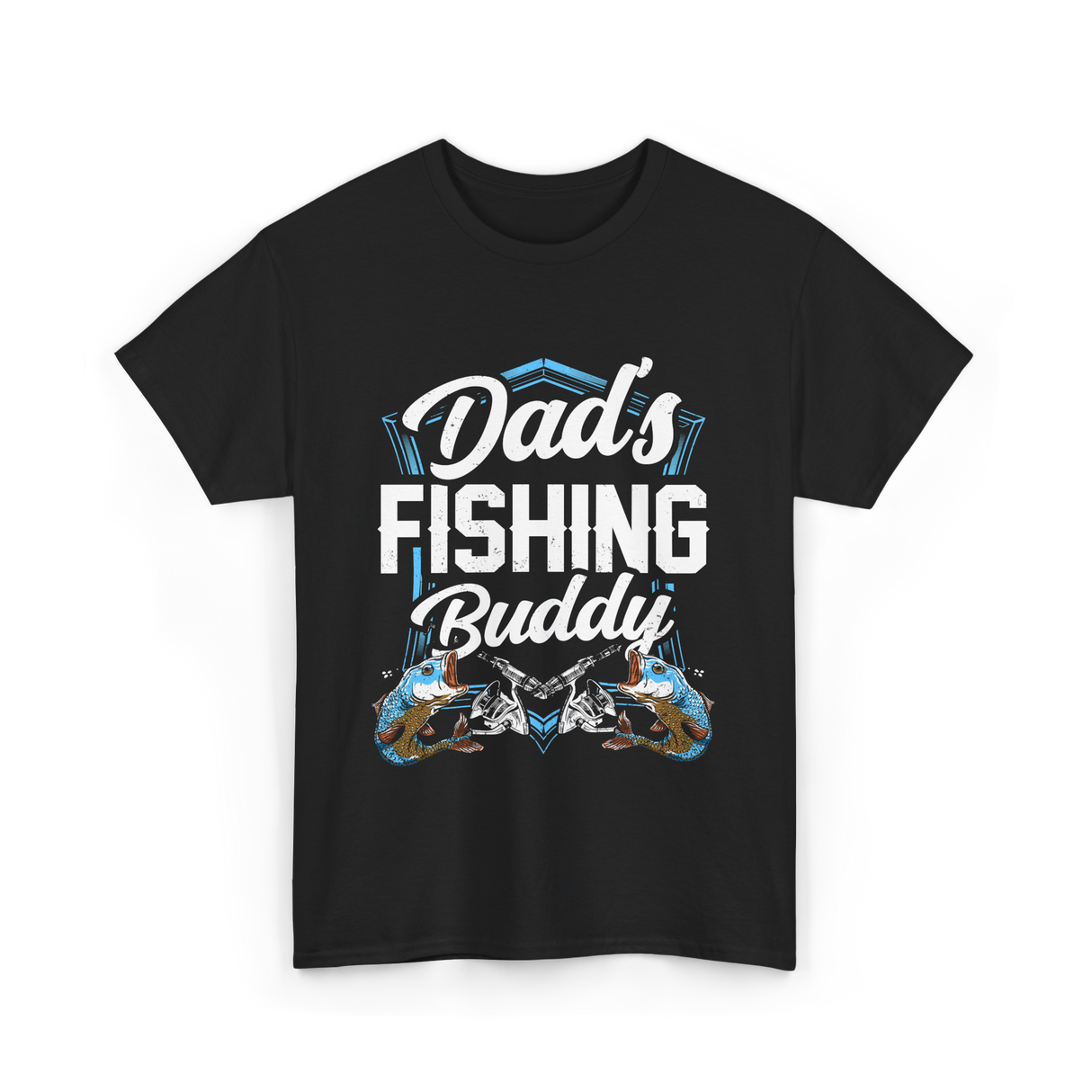 Fishing Buddy Fisherman Dad T-Shirt - Black