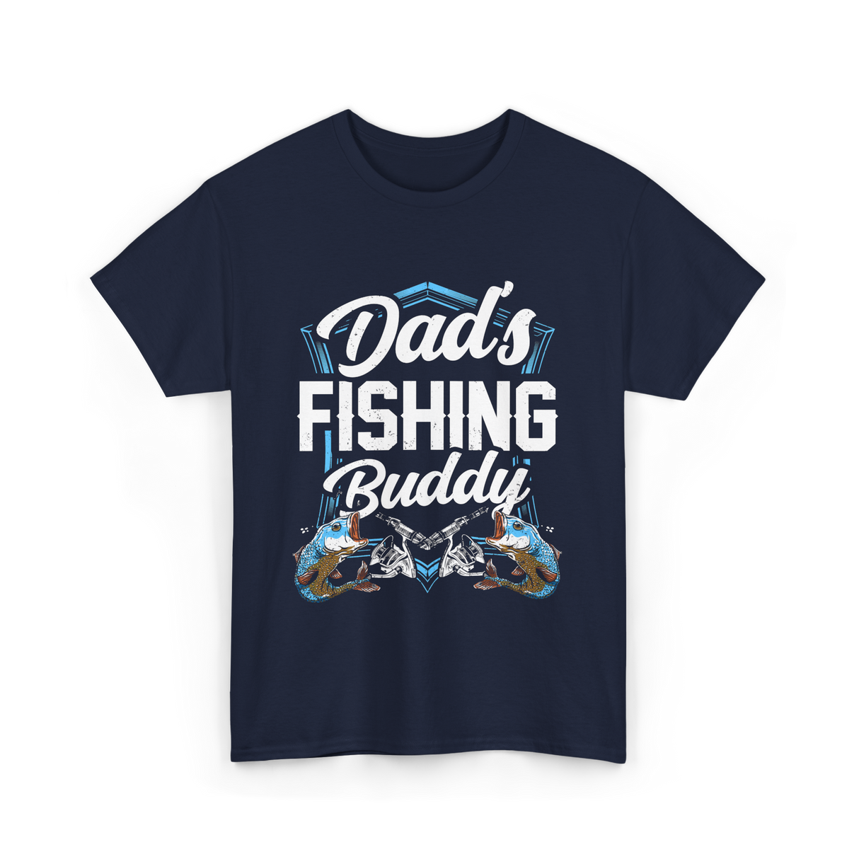 Fishing Buddy Fisherman Dad T-Shirt - Navy