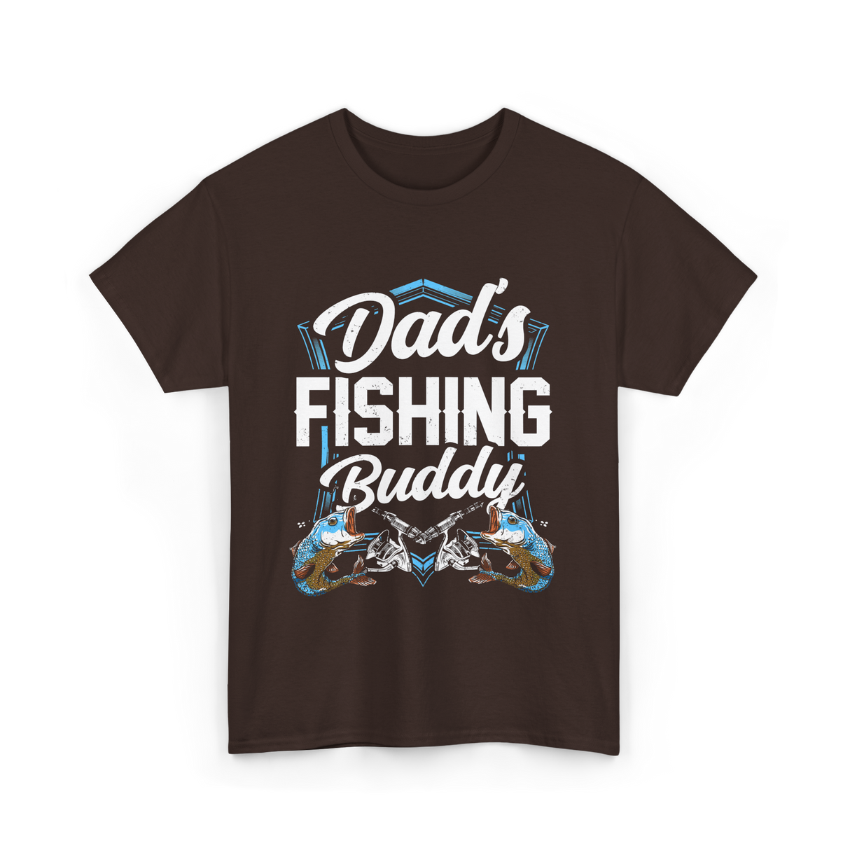 Fishing Buddy Fisherman Dad T-Shirt - Dark Chocolate