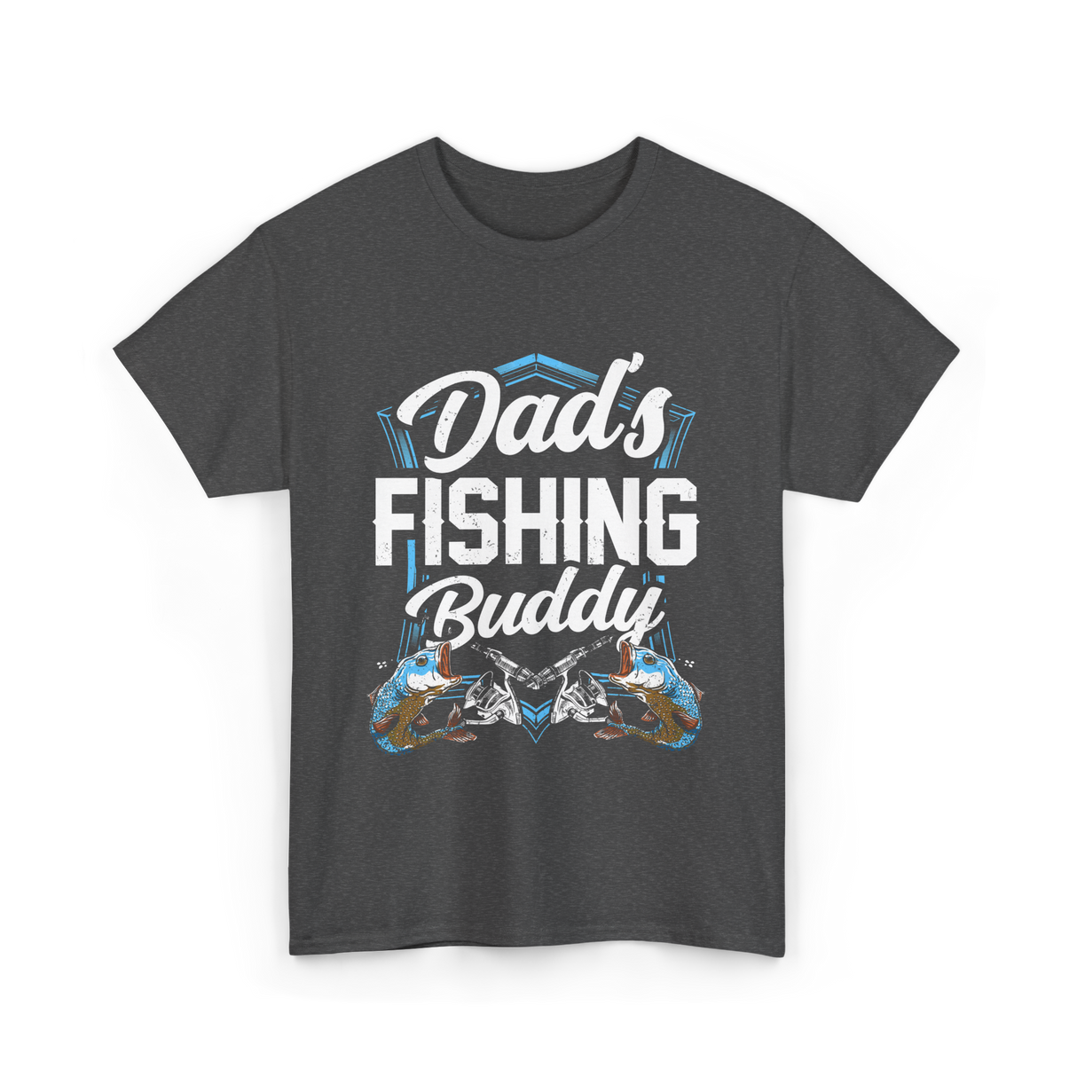 Fishing Buddy Fisherman Dad T-Shirt - Dark Heather