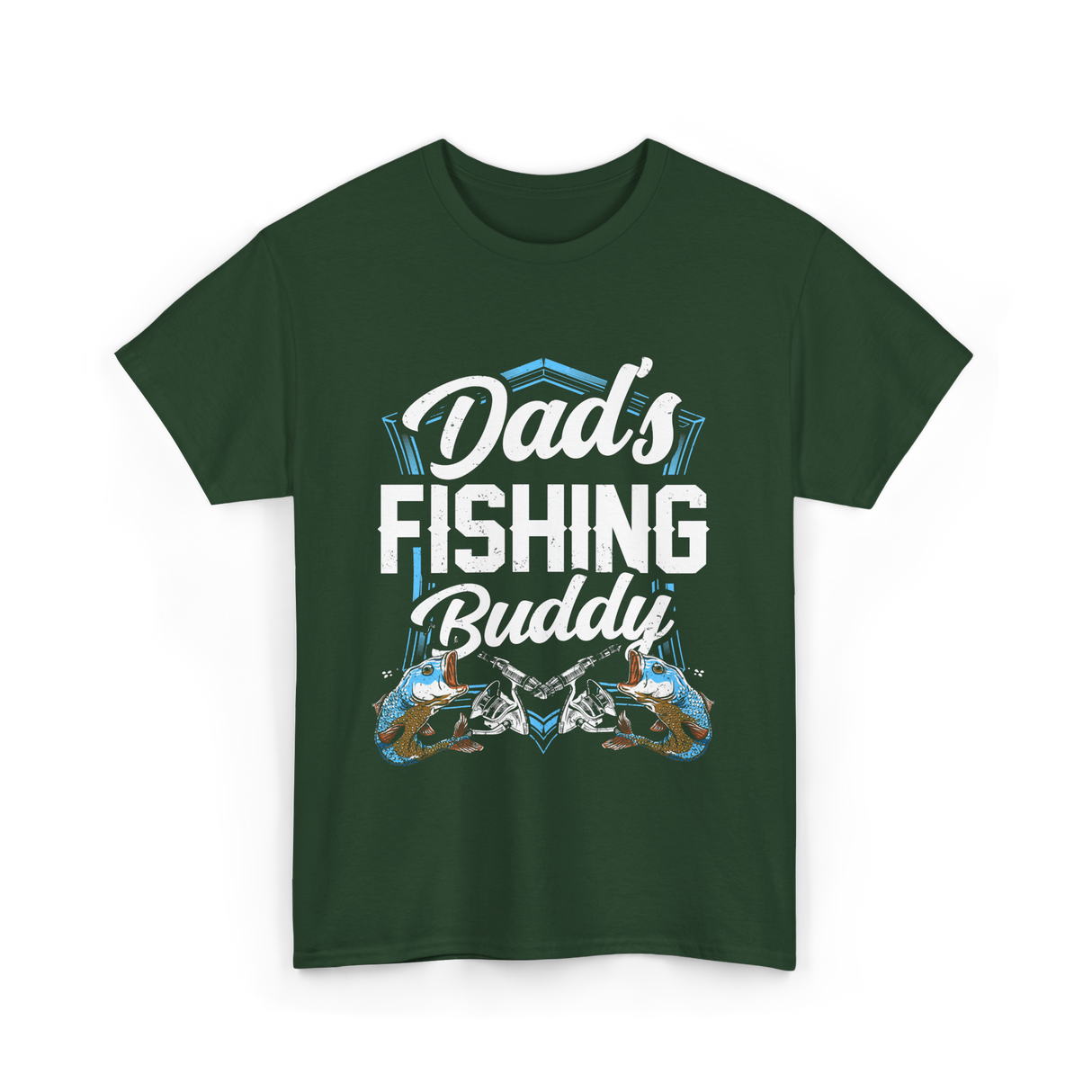 Fishing Buddy Fisherman Dad T-Shirt - Forest Green