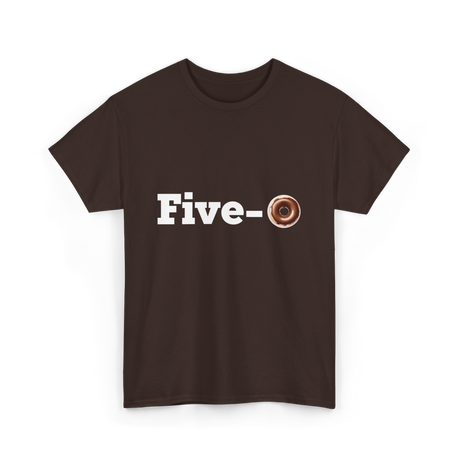 Five O Donut Police T-Shirt - Dark Chocolate