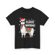 Fleece Navidad Llama Christmas T-Shirt - Black