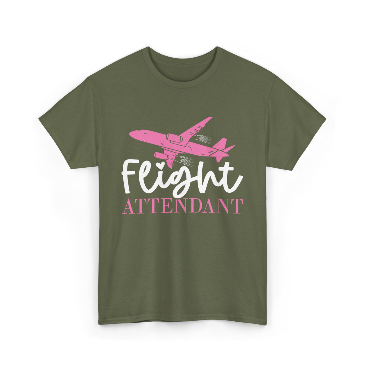 Flight Attendant Aviation Crew T-Shirt - Military Green