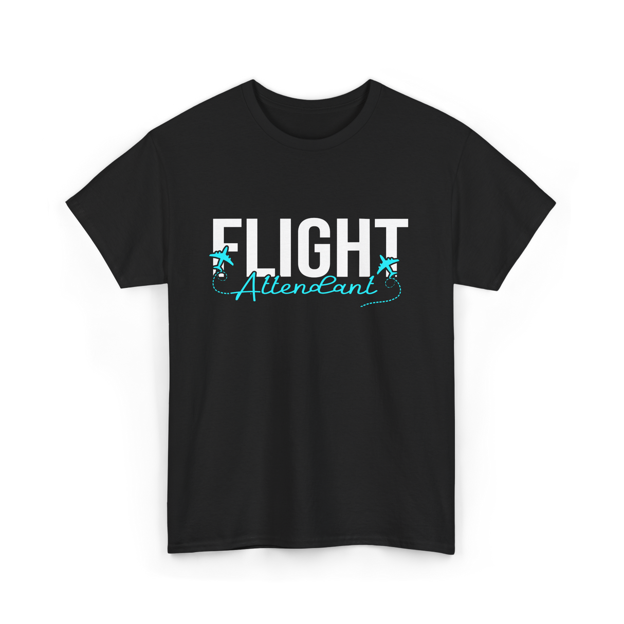 Flight Attendant Aviation Travel T-Shirt - Black