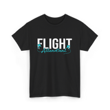 Flight Attendant Aviation Travel T-Shirt - Black