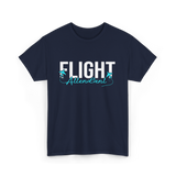 Flight Attendant Aviation Travel T-Shirt - Navy