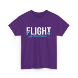 Flight Attendant Aviation Travel T-Shirt - Purple