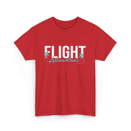 Flight Attendant Aviation Travel T-Shirt - Red