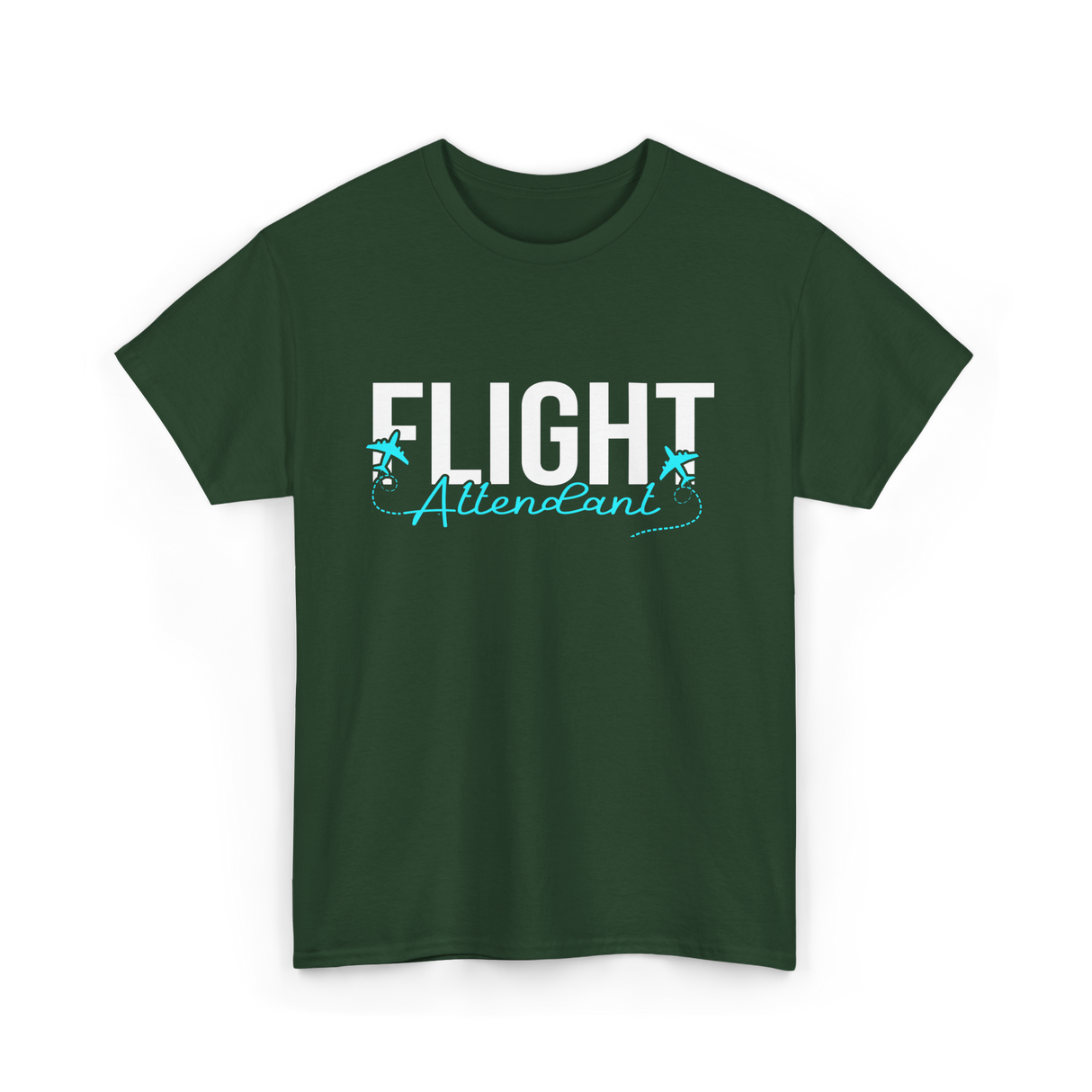 Flight Attendant Aviation Travel T-Shirt - Forest Green