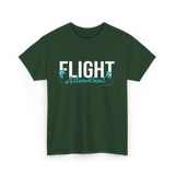 Flight Attendant Aviation Travel T-Shirt - Forest Green