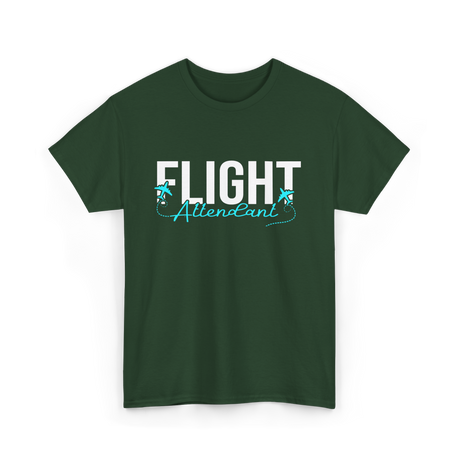 Flight Attendant Aviation Travel T-Shirt - Forest Green