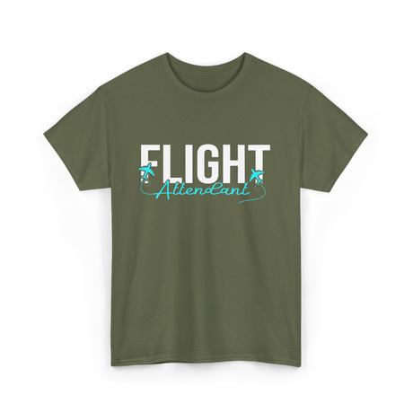 Flight Attendant Aviation Travel T-Shirt - Military Green