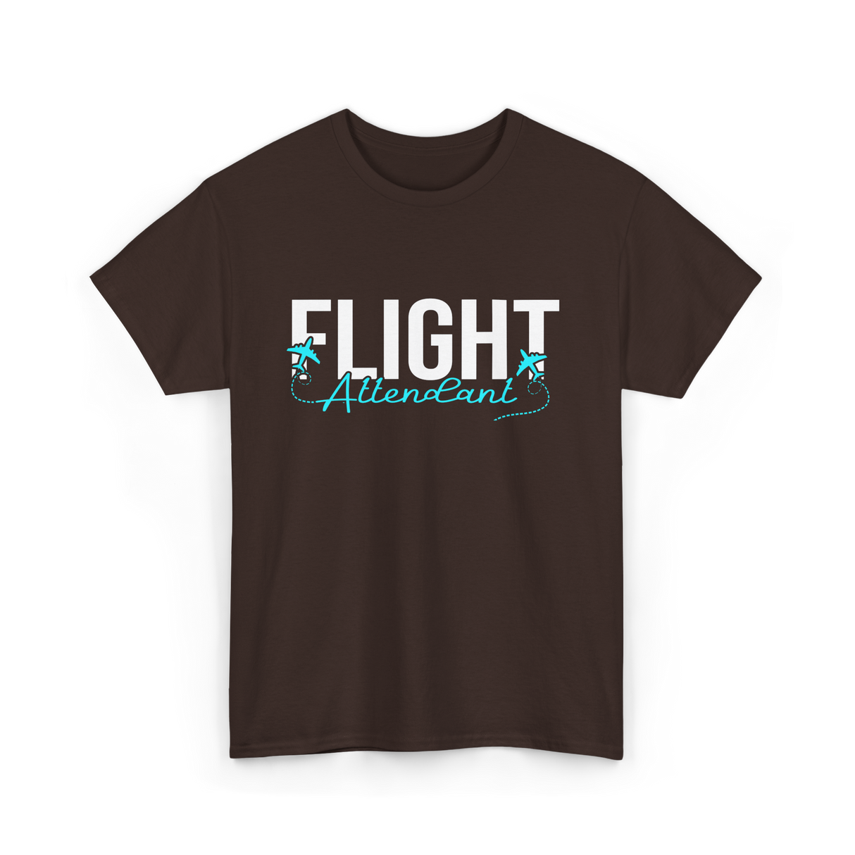 Flight Attendant Aviation Travel T-Shirt - Dark Chocolate