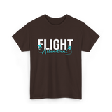 Flight Attendant Aviation Travel T-Shirt - Dark Chocolate