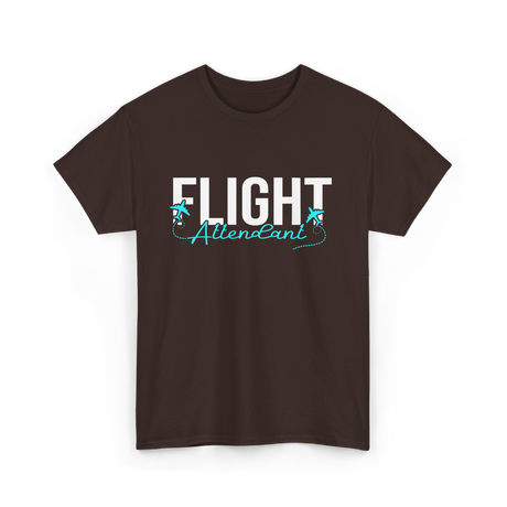 Flight Attendant Aviation Travel T-Shirt - Dark Chocolate