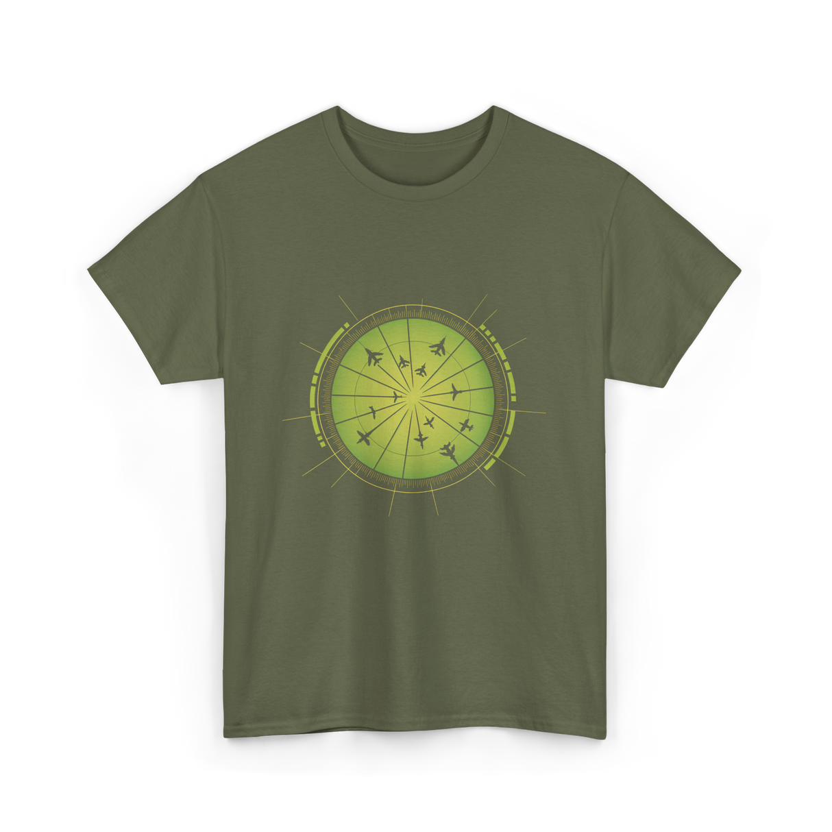 Flight Radar Air Traffic Control T-Shirt - Military Green