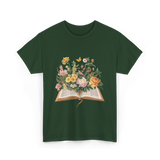 Floral Book Nature T-Shirt - Forest Green