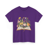 Floral Book Nature T-Shirt - Purple