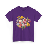 Floral Bouquet Flowers Floral Art T-Shirt - Purple