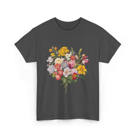 Floral Bouquet Flowers Floral Art T-Shirt - Dark Heather