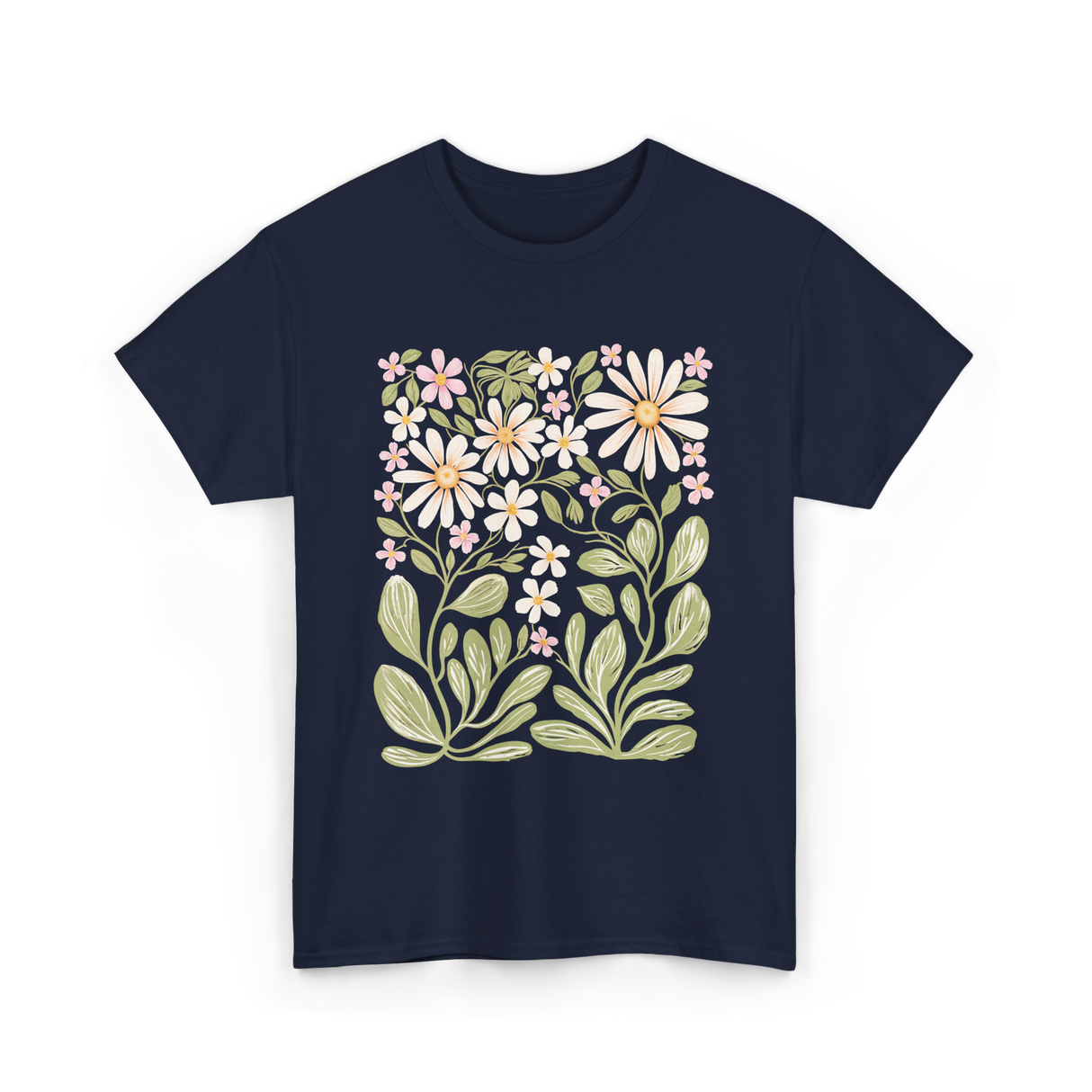 Floral Nature Design Nature Lover T-Shirt - Navy