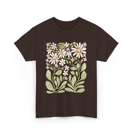 Floral Nature Design Nature Lover T-Shirt - Dark Chocolate