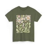 Floral Nature Design Nature Lover T-Shirt - Military Green