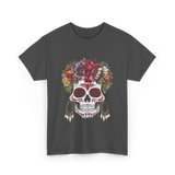 Floral Sugar Skull T-Shirt - Dark Heather