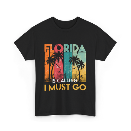 Florida Is Calling Travel T-Shirt - Black