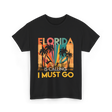 Florida Is Calling Vacation Travel T-Shirt - Black