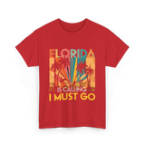 Florida Is Calling Vacation Travel T-Shirt - Red