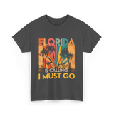 Florida Is Calling Vacation Travel T-Shirt - Dark Heather