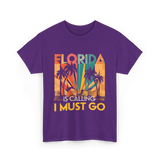 Florida Is Calling Vacation Travel T-Shirt - Purple