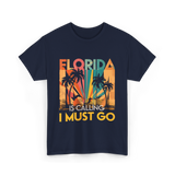 Florida Is Calling Vacation Travel T-Shirt - Navy