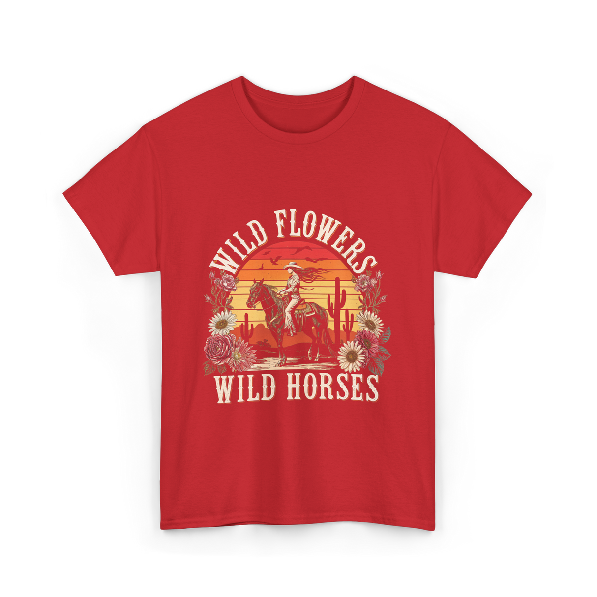 Flowers Nature T-Shirt - Red