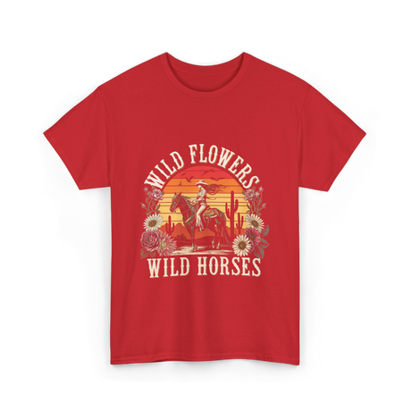 Flowers Nature T-Shirt - Red