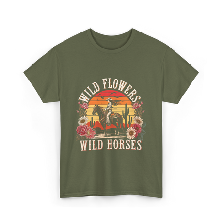 Flowers Nature T-Shirt - Military Green