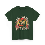 Flowers Nature T-Shirt - Forest Green