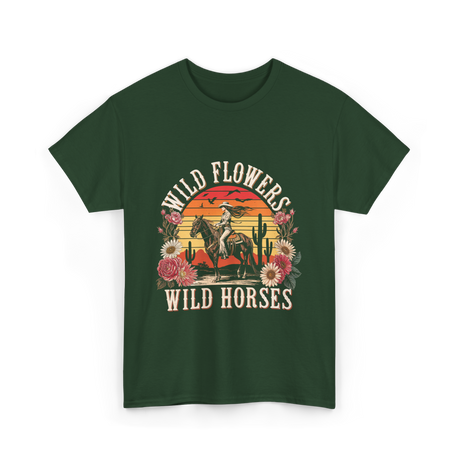 Flowers Nature T-Shirt - Forest Green