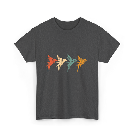 Flying Birds Birdwatching Retro T-Shirt - Dark Heather