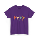 Flying Birds Birdwatching Retro T-Shirt - Purple