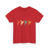 Flying Birds Birdwatching Retro T-Shirt - Red