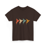 Flying Birds Birdwatching Retro T-Shirt - Dark Chocolate