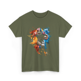 Football Player NFL Sports T-Shirt - Military Green