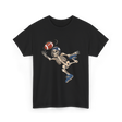 Football Skeleton Halloween Skeleton Fan T-Shirt - Black