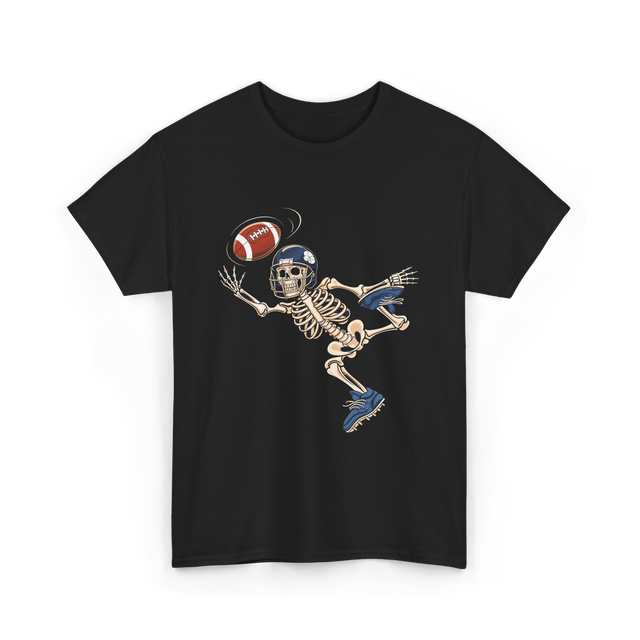 Football Skeleton Halloween Skeleton Fan T-Shirt - Black