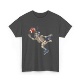 Football Skeleton Halloween Skeleton Fan T-Shirt - Dark Heather